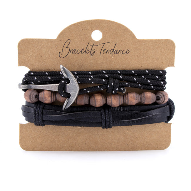 Leather Cord Bracelet 12Pcs