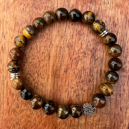 Natural Tiger Eye Stone Beaded Bracelet 8mm