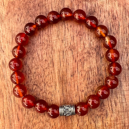 Natural Red Agate Stone Bracelet 8mm