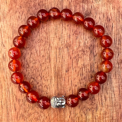 Natural Red Agate Stone Bracelet 8mm
