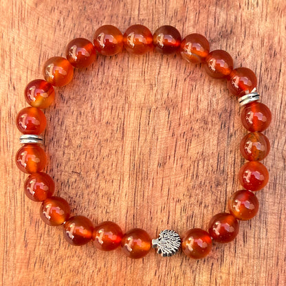 Natural Red Agate Stone Bracelet 8mm